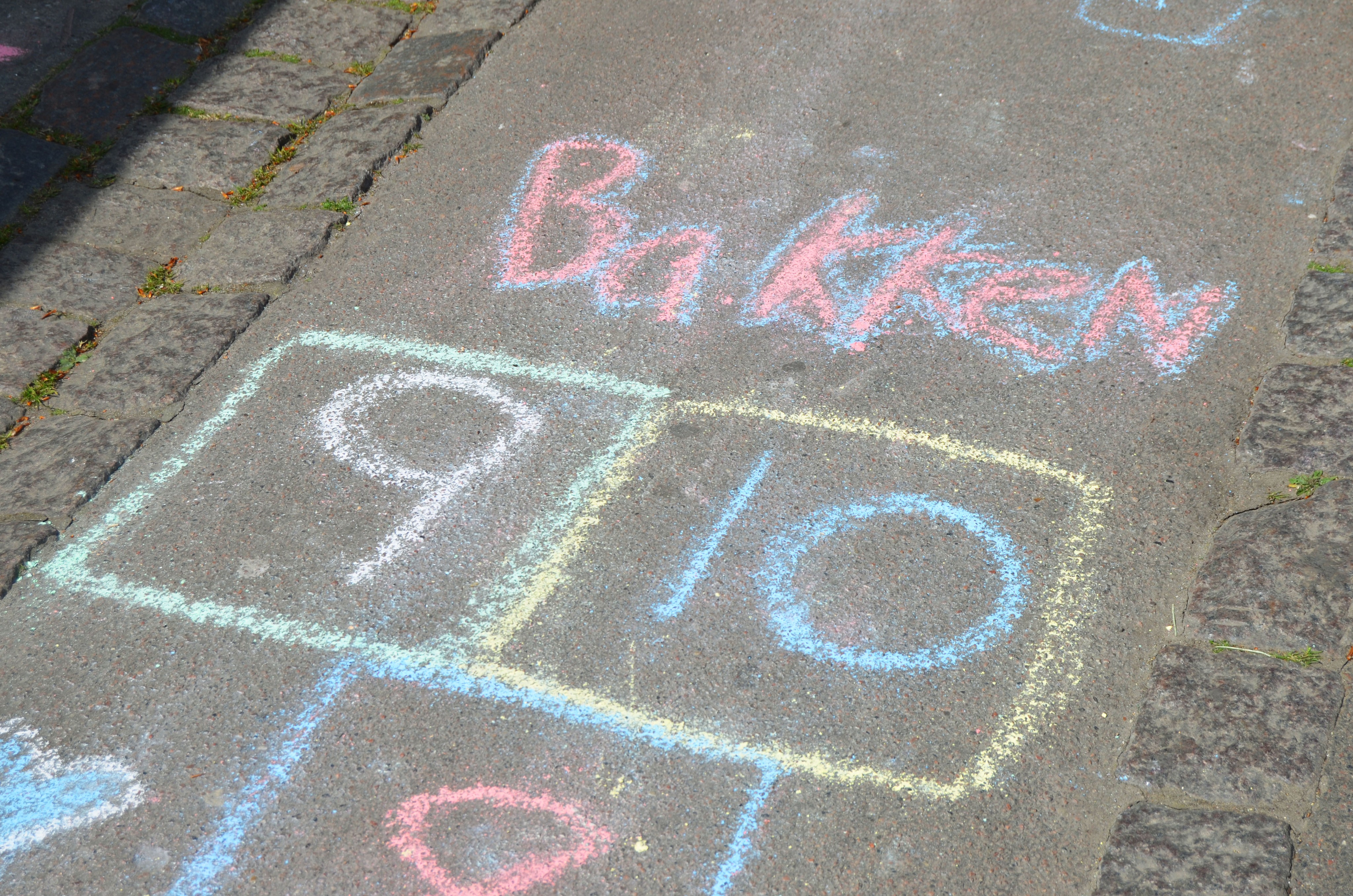 Hopscotch on the asphalt